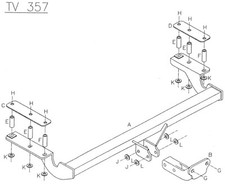 Towtrust Fixed Flange Towbar For Vauxhall/Opel Astra Hatchback 2005 To 2011