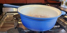 Le Creuset Blue Azure Vintage Cast Iron 22 Saucepan No Lid Made In France