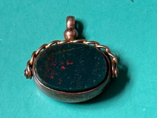 ANTIQUE 9CT GOLD BLOODSTONE