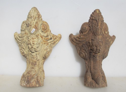 Huge antique iron bath feet - antique,