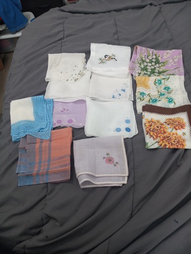 Vintage handkerchiefs ladies - handkerchiefs,