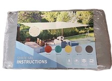 Shade & Beyond Waterproof Sun Shade Sail 10'x10' Rectangular Light Grey UV NIB