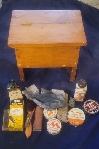 Vintage wood shoe - shoe, box