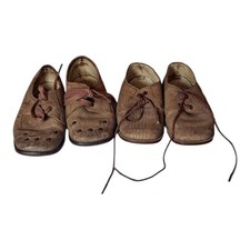 2 Pairs Vintage Antique Childrens Shoes Size Unkown