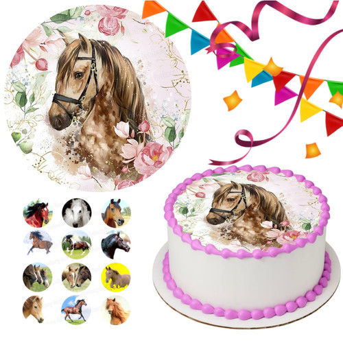 Horse pony cake topper party - horse,