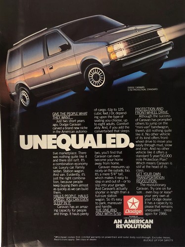 1986 dodge caravan print - caravan,