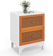 Rattan Nightstand 2 Drawer