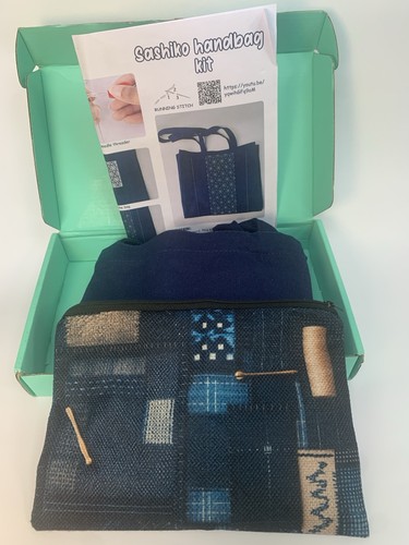 Sashiko handbag kit diy tote - handbag,