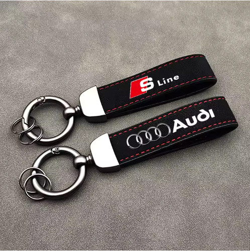 Suede car keyring keychain - suede,