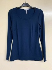 BRAVISSIMO Ava Top Navy/black Ribbed T-shirt Long Sleeve Stretch Body RRP30 144
