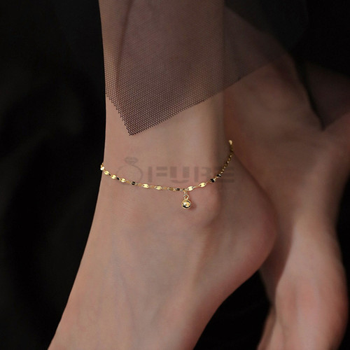 14ct gold ptd ankle bracelet - ankle,