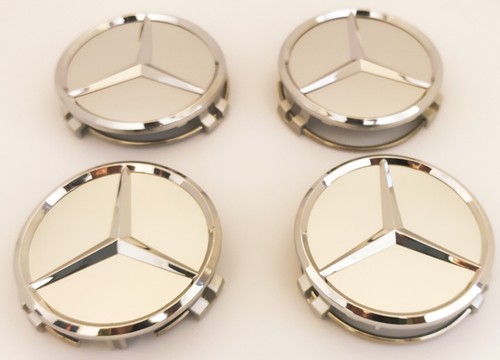 75mm matt silver chrome - x4,
