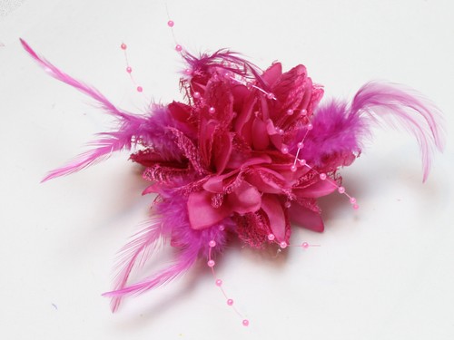 Flower feather bead corsage - flower,