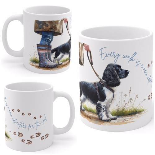Black white cocker spaniel - white,