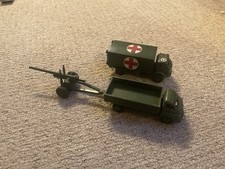 Vintage Dinky Toys Military Bedford Truck Lot And Medium Gun