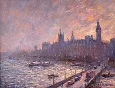 Reg Gardner - Winter Sun on Westminster Bridge - Fantastic original oil 