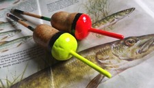 PAIR OF 'OLD-SCHOOL' PIKE/WELS/SALMON/ZANDER FLOATS