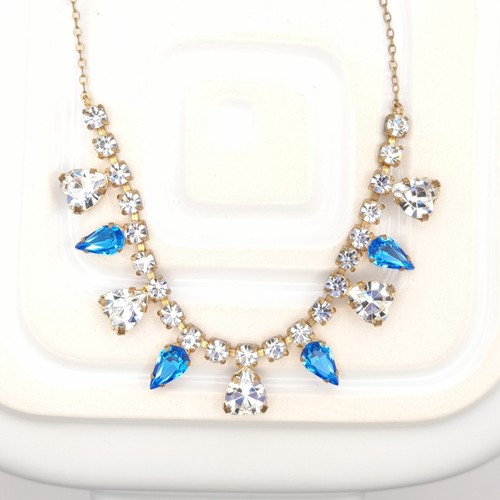 Vintage blue rhinestone - blue,