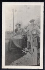 2 Men Sidecar EARLY MOTORCYCLE VINTAGE 1920's (or older) Original SNAPSHOT PHOTO