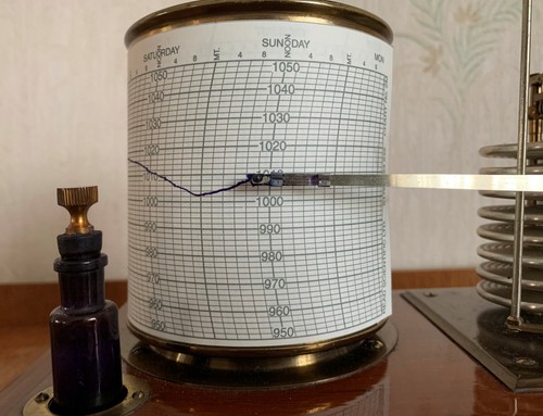 Barograph recording charts - barograph,