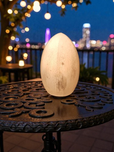 Selenite egg lamp - selenite, lamp: