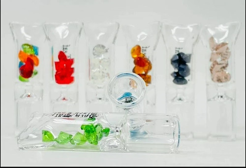 Black leaf glass tips - leaf,