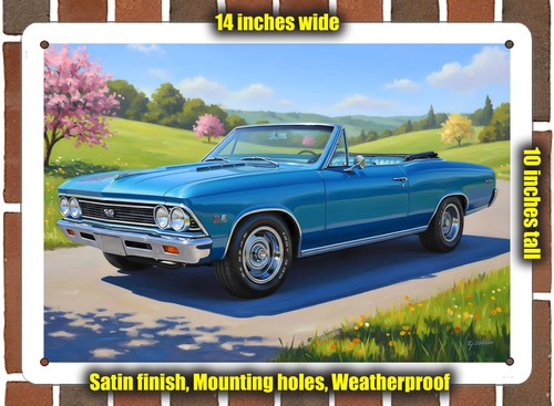 Metal sign 1966 chevrolet - metal,