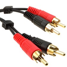 2m 2 RCA Phono Left/Right Plugs Stereo Audio HI-FI/Stereo/Mixer AUX Cable GOLD