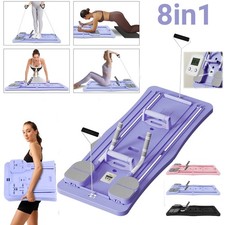 Multifunctional Fitness Foldable Pilates Reformer For Home Gym w/ Timer Bands