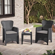 Black rattan effect 2 - 3-pc,