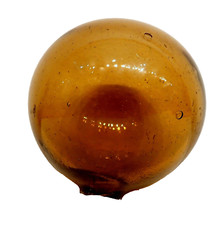 Witch Ball Christmas Ornament Antique Amber Glass Hand Blown