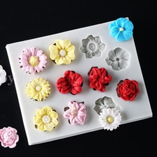 Daisy Rose Flower Silicone Fondant Mould Cake Baking Mold Sugarcraft Chocolate