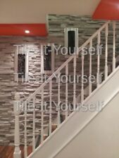 Set of 4 concrete wall cladding plastic garden mould brick interlocking tiles 