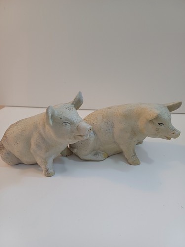 Pair vintage porcelain pig - of,