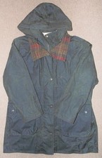 Vintage Ladies John Partridge Green Waxed Jacket Coat 50" Outer Chest Size 14
