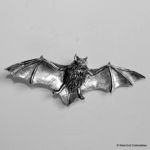 Bat flight pewter brooch - in,