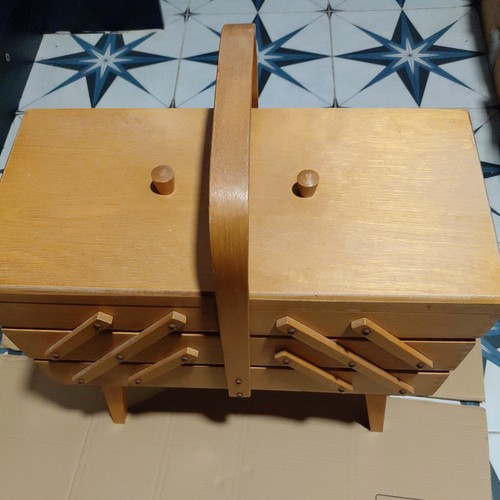 Mid century wooden folding - ,