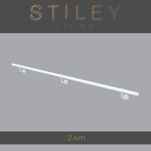 Matt white stair handrail wall - matt,
