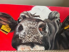 Thuline Lakeland Cow Original Oil Painting Canvas Art “ Now Now”