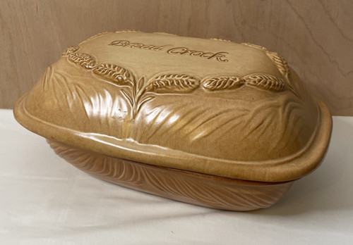 Vintage bread crock terracotta - bread,