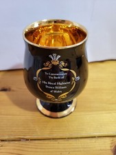 Prinknash Black & Gold Goblet to Commemorate the Birth of Prince William