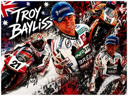 Troy bayliss hand signed photo - bayliss,