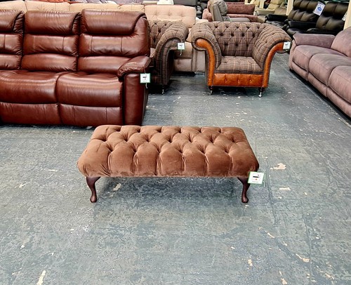 New brown fabric chesterfield