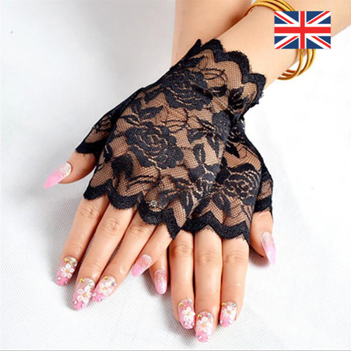 Women lace fingerless gloves - lace,