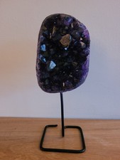 Amethyst Druzy Geode Cluster on Metal Stand From Uruguay 400-500g GRADE AAA 37