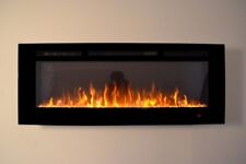 2025 50 INCH WIDE LED FLAMES BLACK GLASS TRUFLAME™  WALL MOUNTED ELECTRIC FIRE