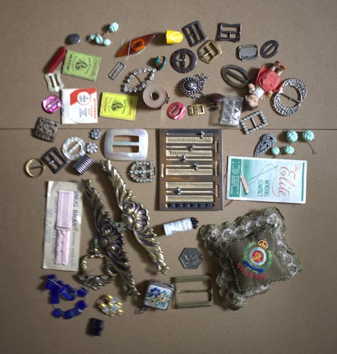 Vintage sewing tools buttons - vintage,