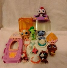 LPS Littlest Pet Shop Figure & Accessories Bundle - Lizard Hippo Owl Dog (T2191