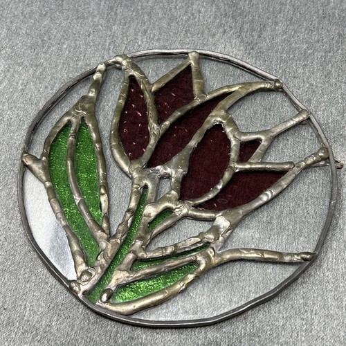 Vintage stained glass - vintage, red
