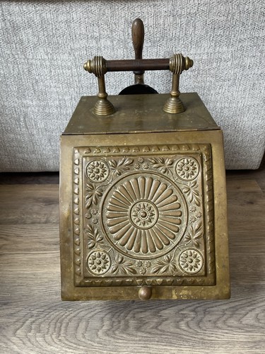 Vintage brass coal hod scuttle - vintage,